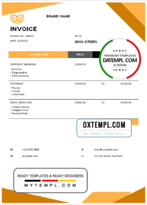 own source universal multipurpose invoice template in Word and PDF format, fully editable