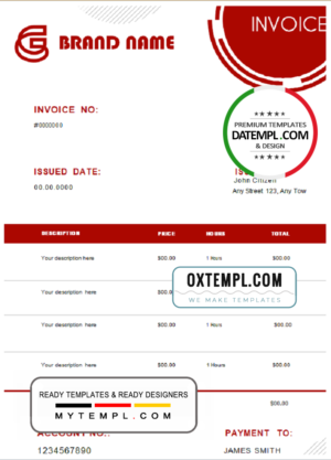 pick method universal multipurpose invoice template in Word and PDF format, fully editable