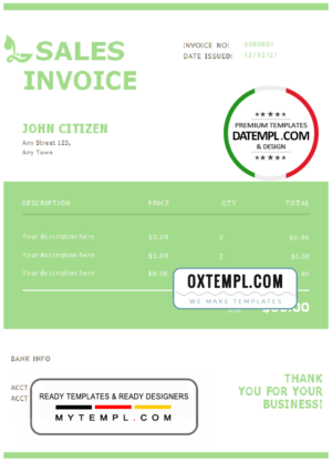 sunset leaf universal multipurpose invoice template in Word and PDF format, fully editable