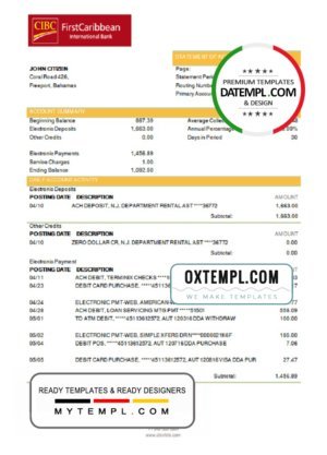 GERMANY DUTCH bank statement Word and PDF template