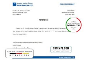 Egypt Blom Bank of Egypt bank account closure reference template in Word and PDF format (.doc and .pdf)