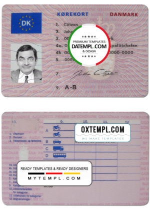 Lithuania driving license template in PSD format, 2013 – present