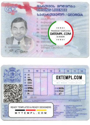 Georgia driving license template in PSD format, fully editable