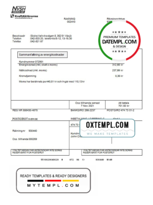 Iran Kiana Petro Energy Co utility bill template in Word and PDF format