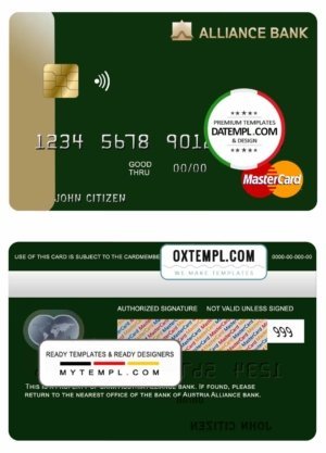 USA Synchrony Financial Bank mastercard template in PSD format