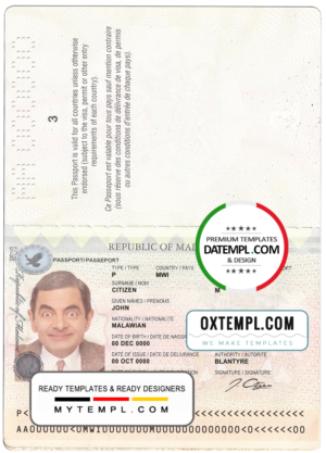 Yemen passport template in PSD format, fully editable