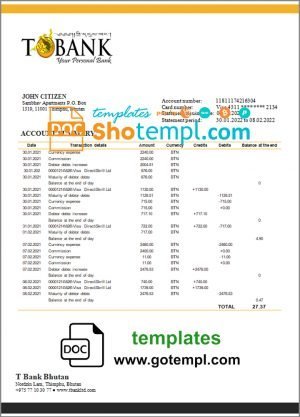 Egypt Alex Bank of Egypt proof of address bank statement template in Word and PDF format