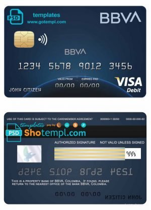 Spain travel visa template in PSD format, with fonts
