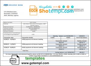 Samoa ANZ bank statement, Excel and PDF template