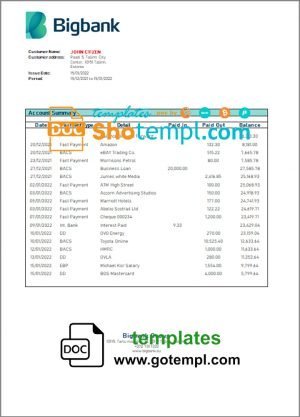 Panama Banco Aliado bank statement easy to fill template in Excel and PDF format