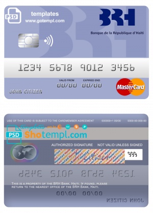 USA Citibank Visa Platinum card template in PSD format, fully editable