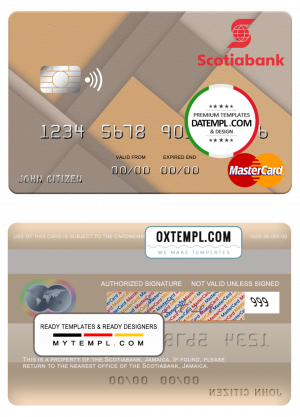 USA RBC Bank mastercard template in PSD format