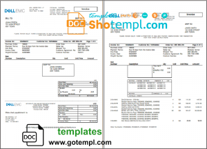 United Kingdom Virgin Media invoice Word and PDF template, 2 pages