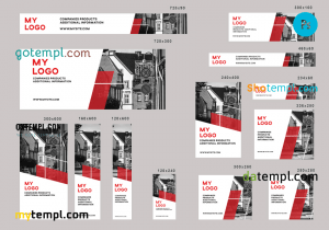 # up business editable banner template set of 13 PSD