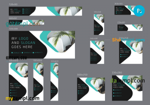 # modern prism editable banner template set of 13 PSD