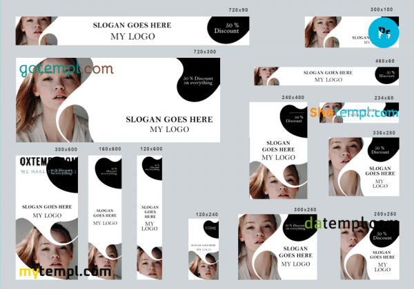 # beauty club editable banner template set of 13 PSD