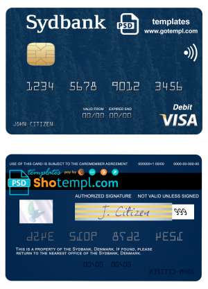USA Truist Bank mastercard, fully editable template in PSD format