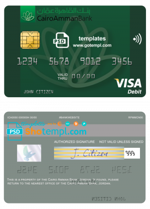 Czech Air Bank mastercard template in PSD format