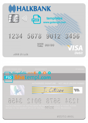 USA CIBC Bank mastercard template in PSD format
