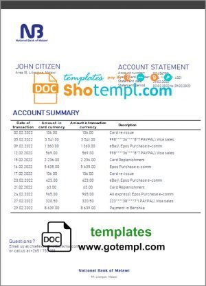 Senegal Attijariwafa Bank statement easy to fill template in Excel and PDF format