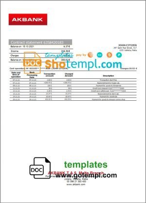 Jera power (Thailand) Co., Ltd. business utility bill, PDF and WORD template