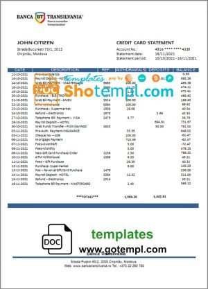 Dominican Republic Progreso bank statement template, Word and PDF format (.doc and .pdf)