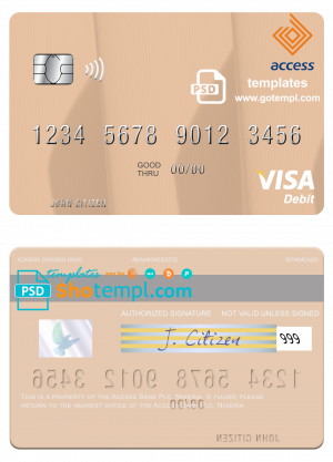 USA New York Community Bank mastercard template in PSD format