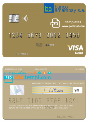 Canada CIBC bank mastercard debit card template in PSD format, fully editable