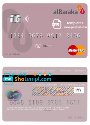 Guyana Bank of Nova Scotia visa card fully editable template in PSD format
