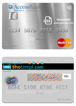 USA Morgan Stanley Bank visa card template in PSD format