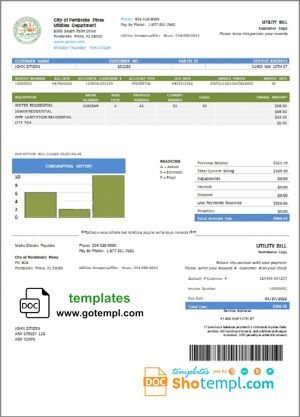 USA Louis Vuitton invoice template in Word and PDF format, fully editable