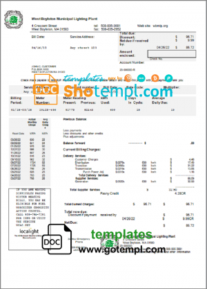 United Kingdom SSE Energy utility bill template in Word and PDF format, version 1