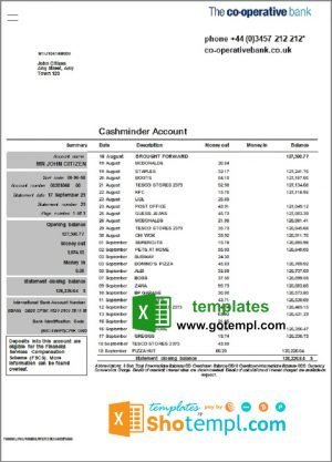 Iraq Islamic Bank For Investment & Development bank statement Word and PDF template