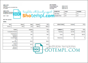 Argentina BBVA bank statement template in Excel and PDF format
