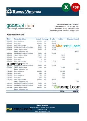 Burkina Faso bank statement 8 templates in one archive – with takeaway price