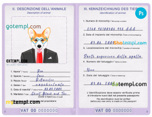 Czech Republic entrance visa PSD template, with fonts