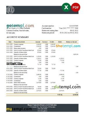 Arizona Tucson Electric Power (TEP) business utility bill, Word and PDF template