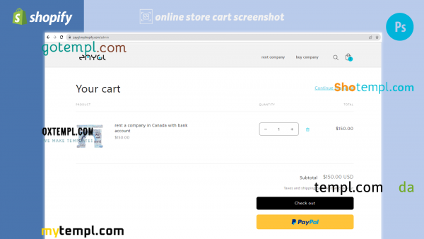 company renting fully ready online store Shopify hosted and products uploaded 30