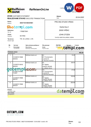 France EDF attestation de contrat template in Word and PDF format
