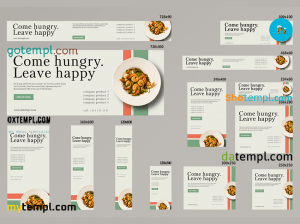 # hyperfood editable banner template set of 13 PSD