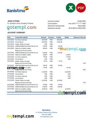 Romania CEC Bank statement easy to fill template in Excel and PDF format