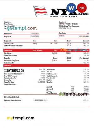 Serbia Banca Intesa bank statement, Excel and PDF template