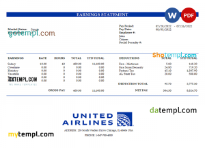 Eyath business utility bill, Word and PDF template