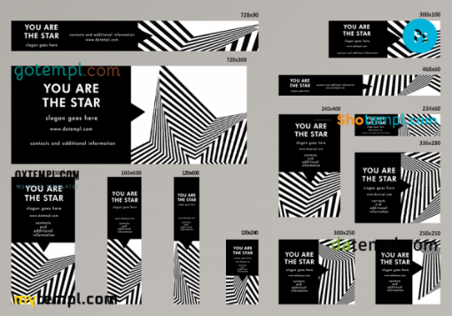 topstar editable banner template set of 13 PSD