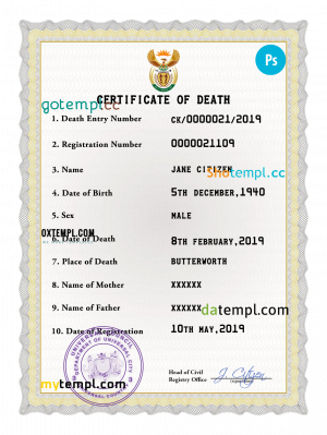 # coat optimum vital record death certificate universal PSD template