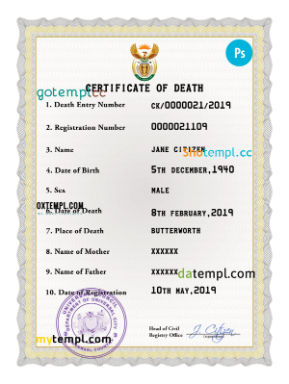 coat optimum vital record death certificate universal PSD template
