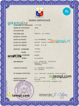 faith death universal certificate PSD template, completely editable