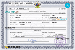 # of deluxe vital record death certificate universal PSD template