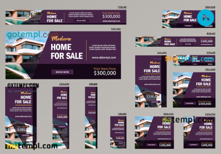 property mover editable banner template set of 13 PSD