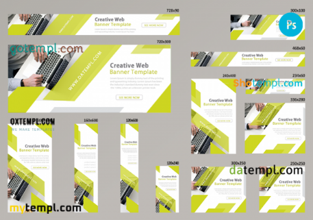 web board editable banner template set of 13 PSD